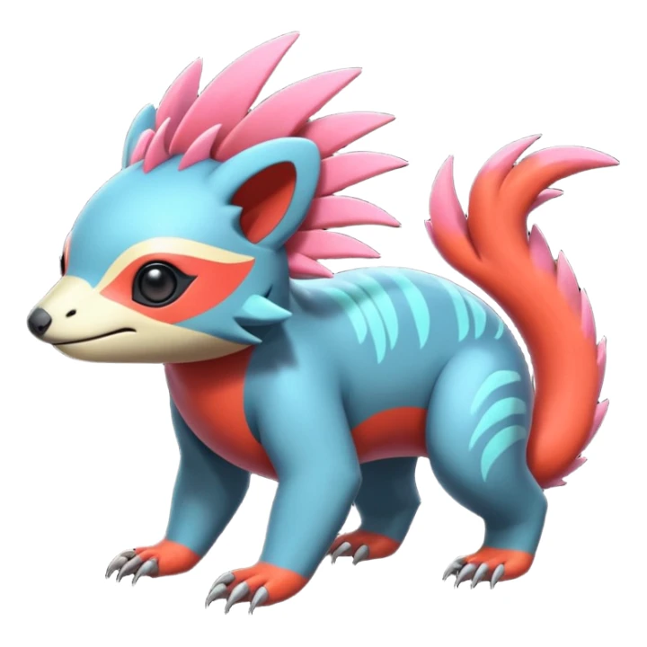  exotic tropical cyber-Sleuth-Sloth-Litten-Linoone-Noibat-Fakémon-Pokémon-Vernid-creature sticker