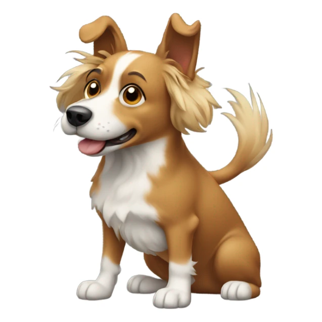 Dog in strong wind, ears blown back, fur blown back sticker