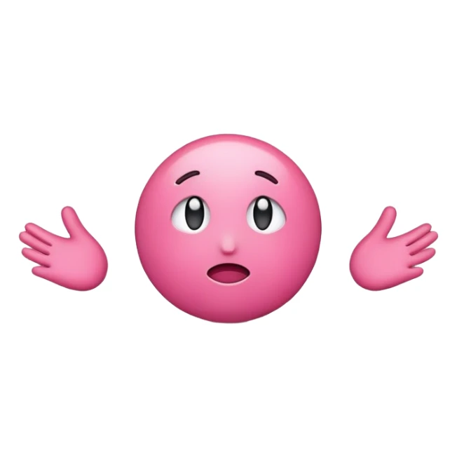 shrugging pink emoji sticker