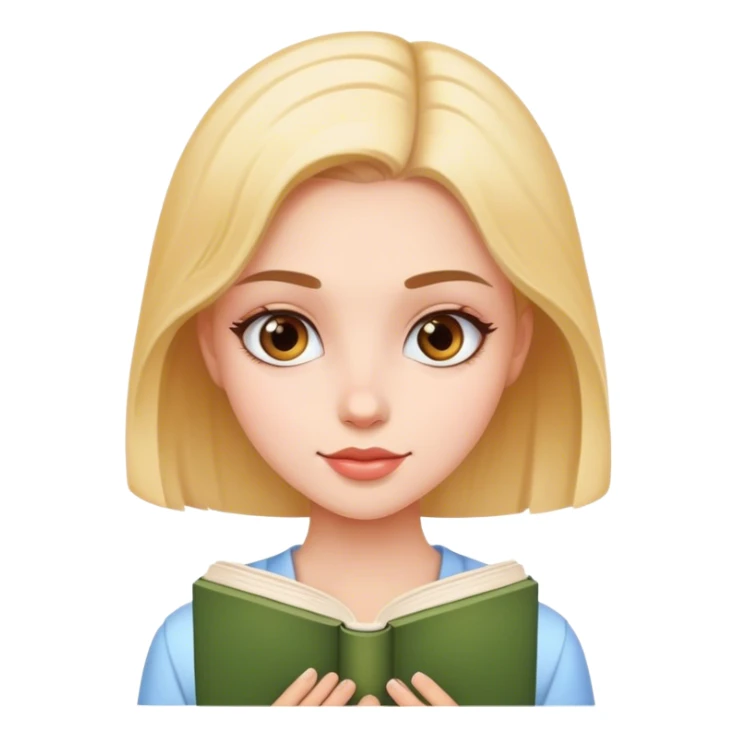 beautiful girl with book sticker