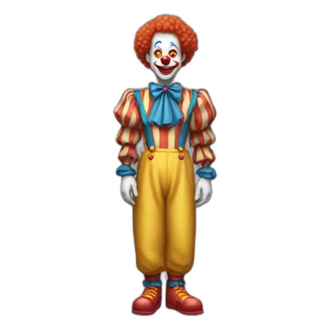 A clown that looks like humans standing full body sticker