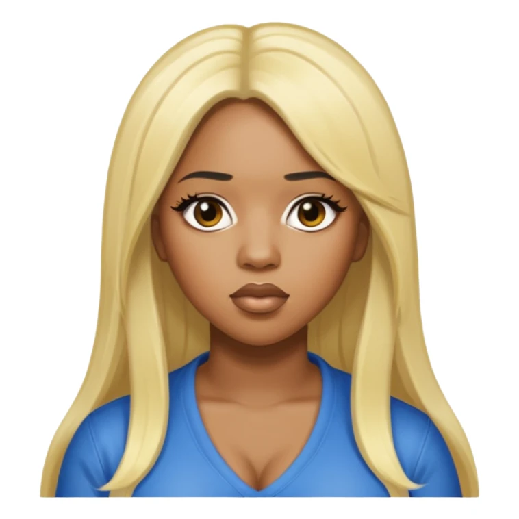 Remy Ma with blonde front with black long hair sticker