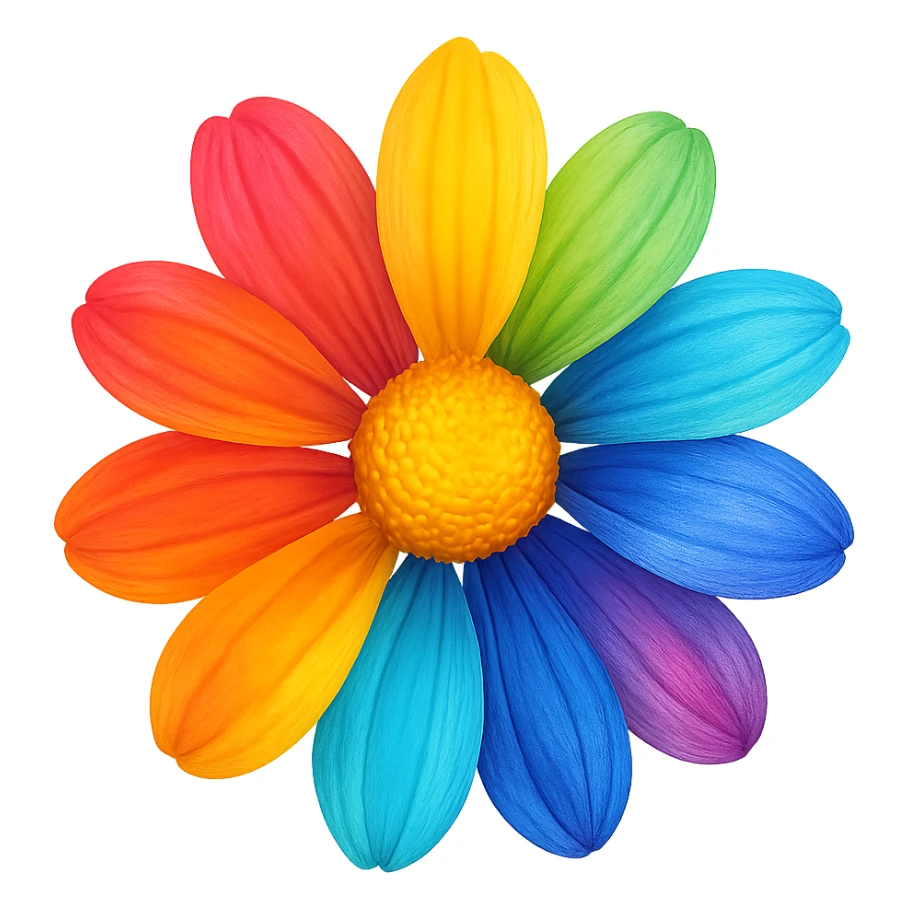 colorful flower, no background sticker