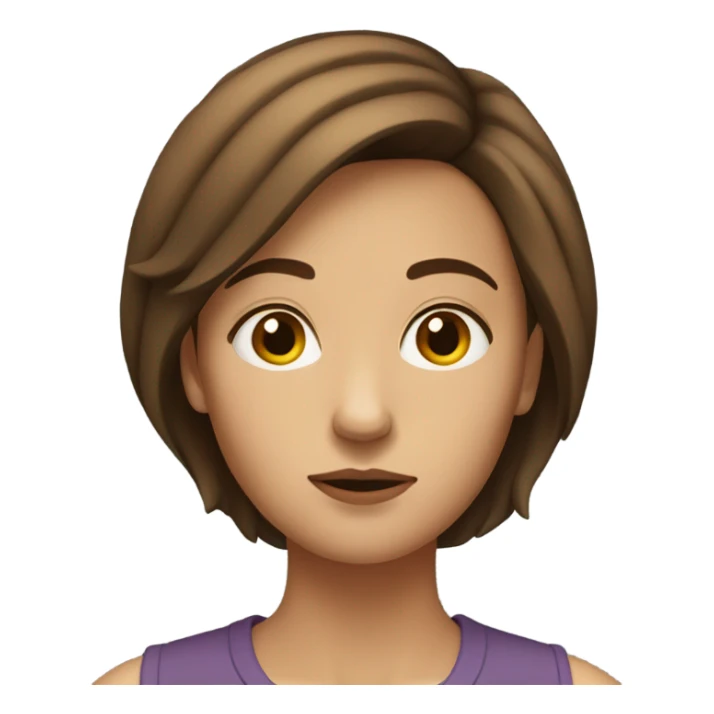 Woman with brown short hair figuring it out sticker