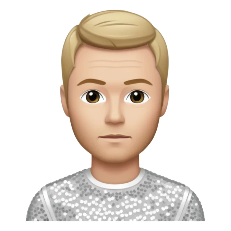 Ronan Keating from Boyzone with dark blonde hair, white sequin outfit sticker