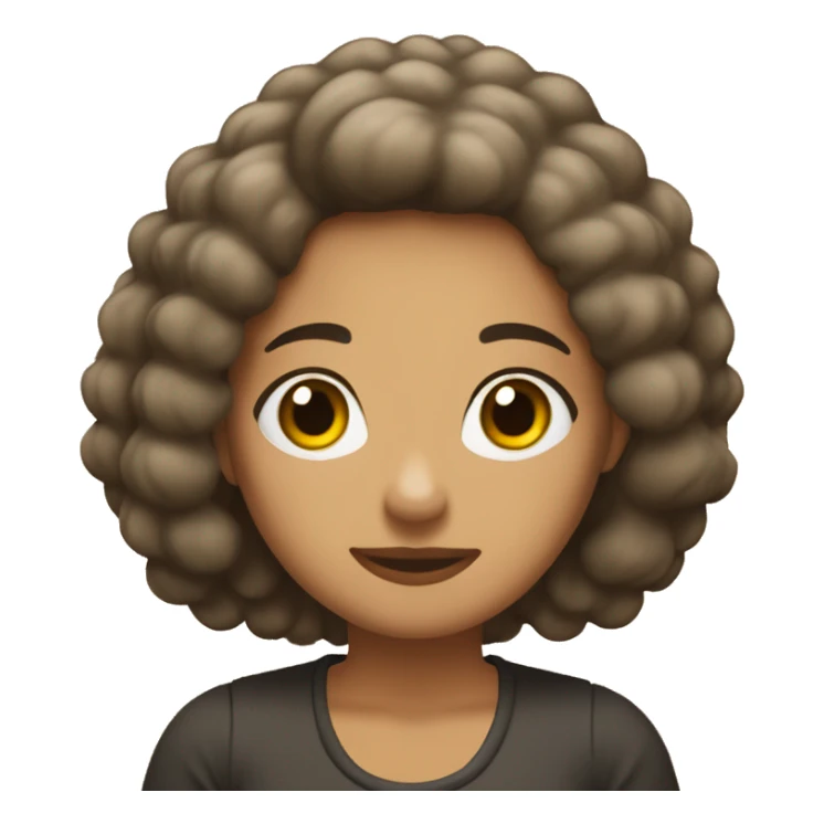 Chica blanca, pelo castaño oscuro y rulo  sticker