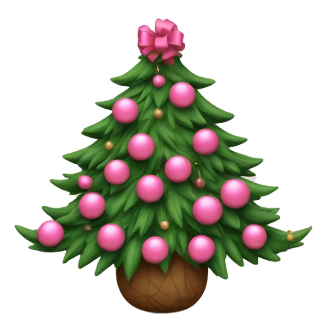 Albero di Natale con palline rosa  sticker