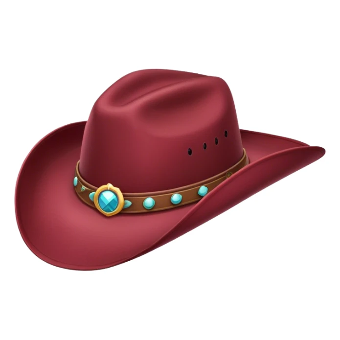 a single burgundy cowgirl hat sticker