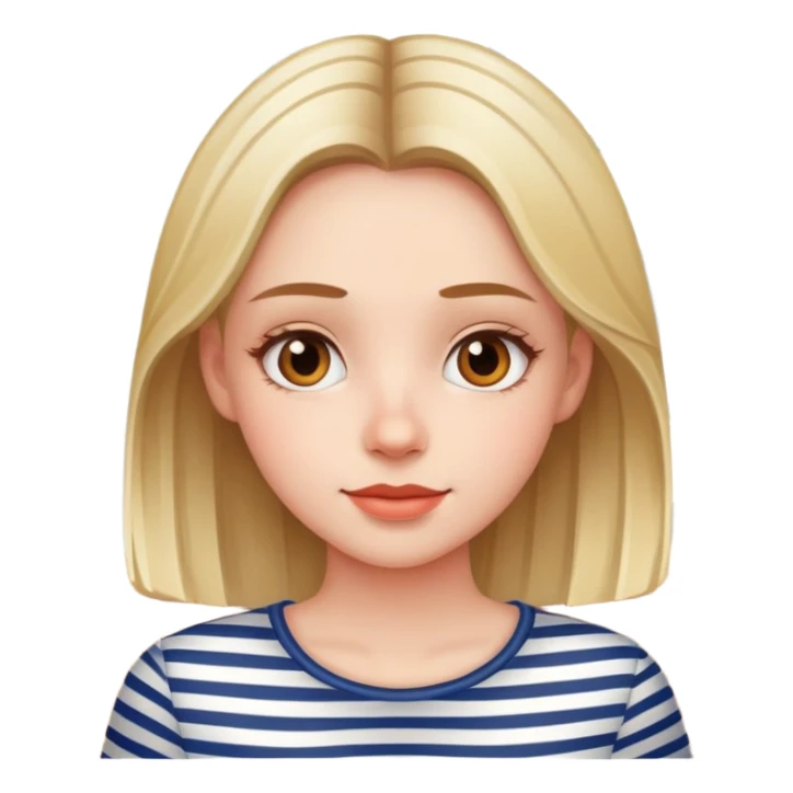Pretty girl in striped shirt indoors sticker