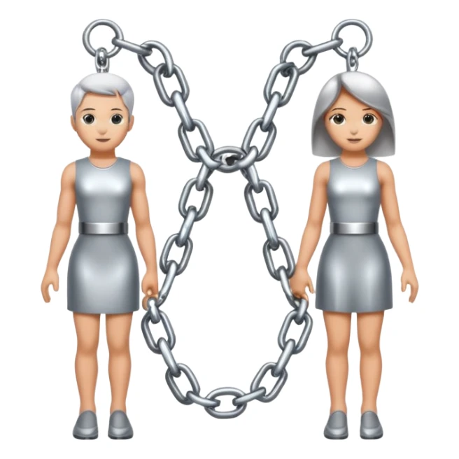 male and female symbol chained sticker
