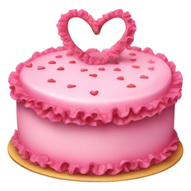 Birthday cake heart ruffles pink coquette sticker