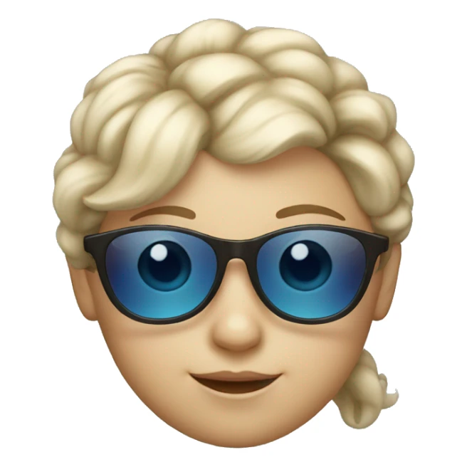 4 year old white girl with blue sun glasses sticker