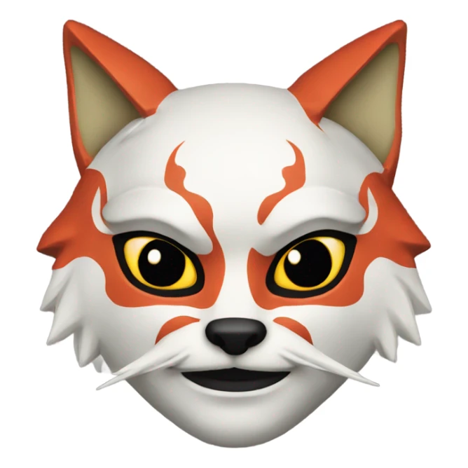 Man wearking kitsune japanese mask sticker