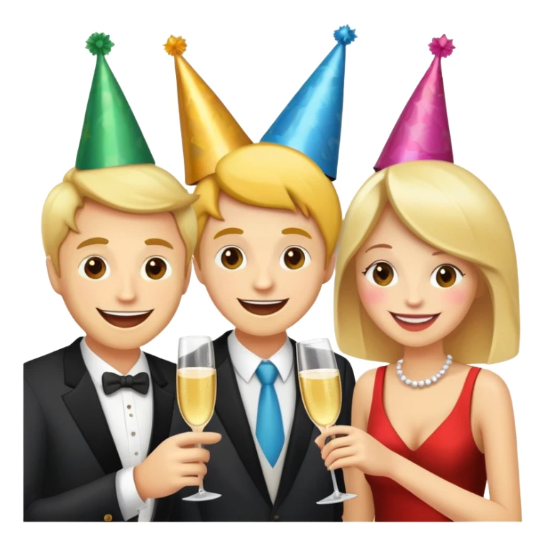 Happy characters mingling and socializing at a party sticker