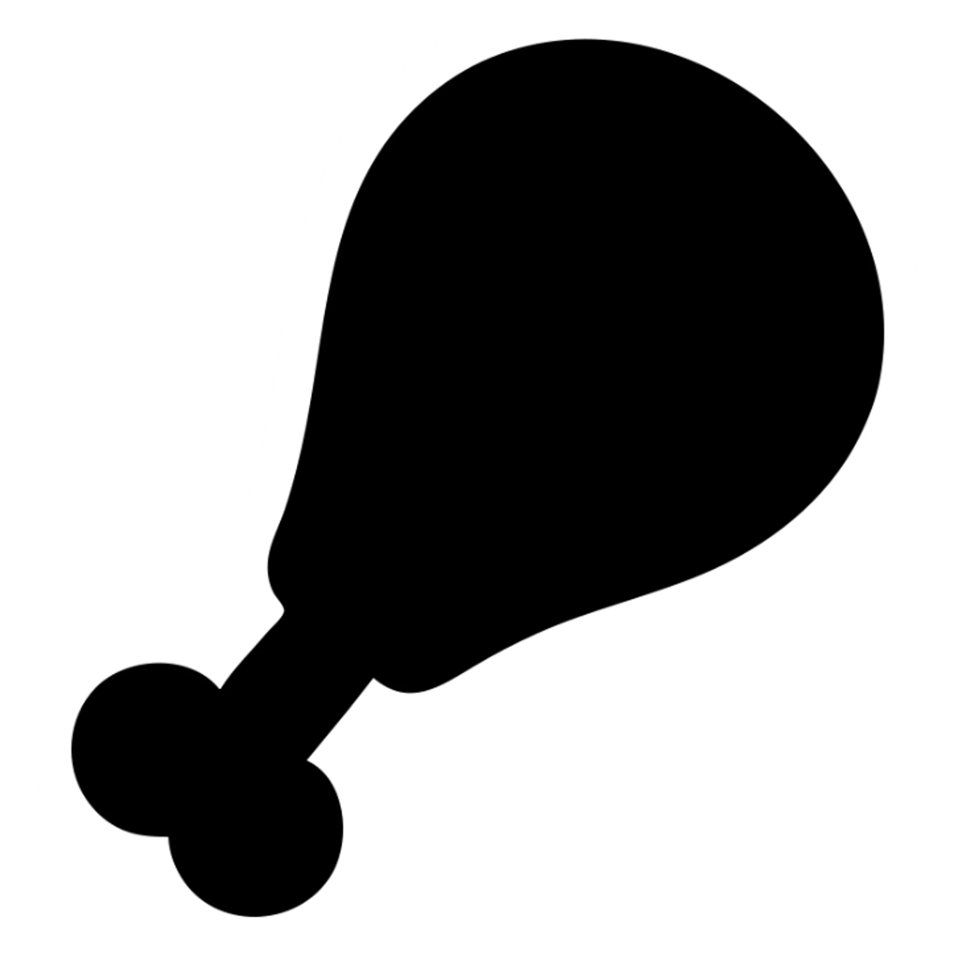 KFC chicken drumstick, solid black icon style, silhouette, no color, strong visual impact sticker