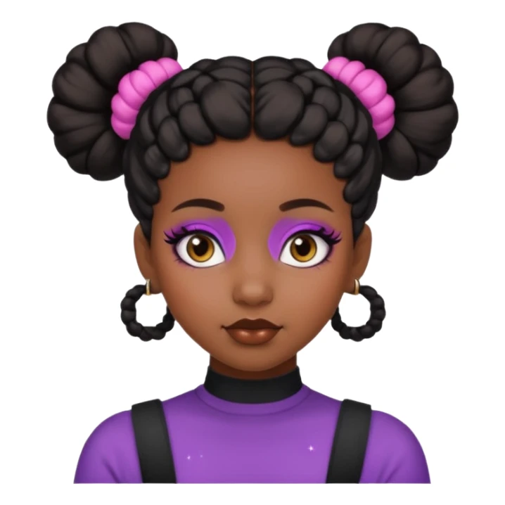 Black girl with space buns
 sticker