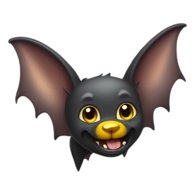 playful bat with yellow eyes wings k9 fangs sticker