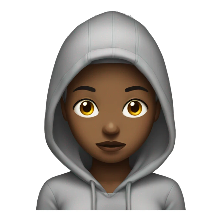 Black girl wearing a hoodie annoyed sticker