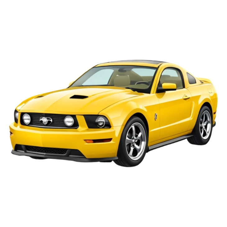 Create a mustang 309emoji in yellow colour  sticker