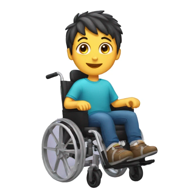 Kid boy in electric wheel chair sticker