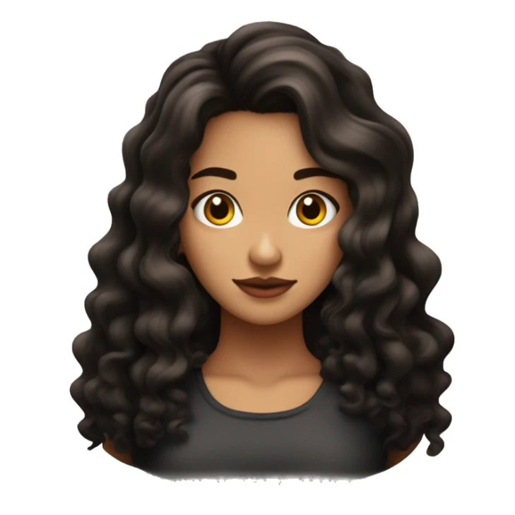 Chica morena clara con cabello rizado color negro con destellos marrones durmiendo  sticker