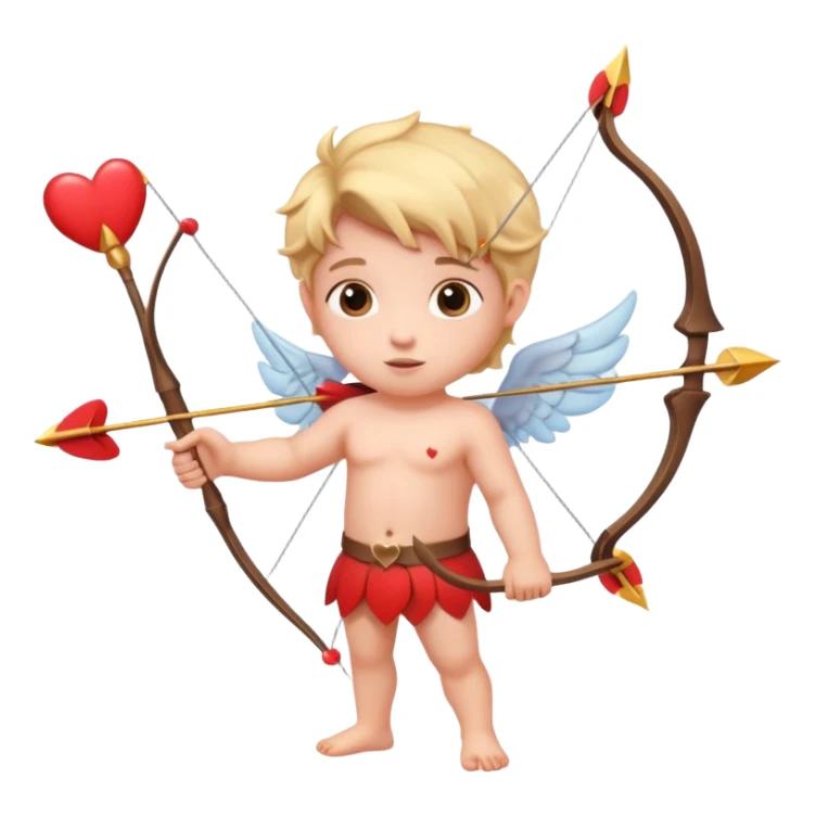 Adorable Cupid with his magical bow and arrow shooting love hearts sticker
