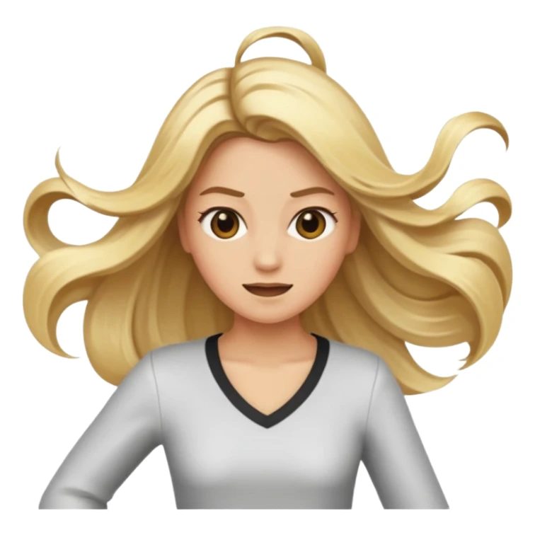 Hair whipping emoji sticker