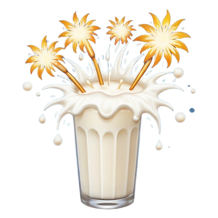 Fire works made of milk for the new year sticker