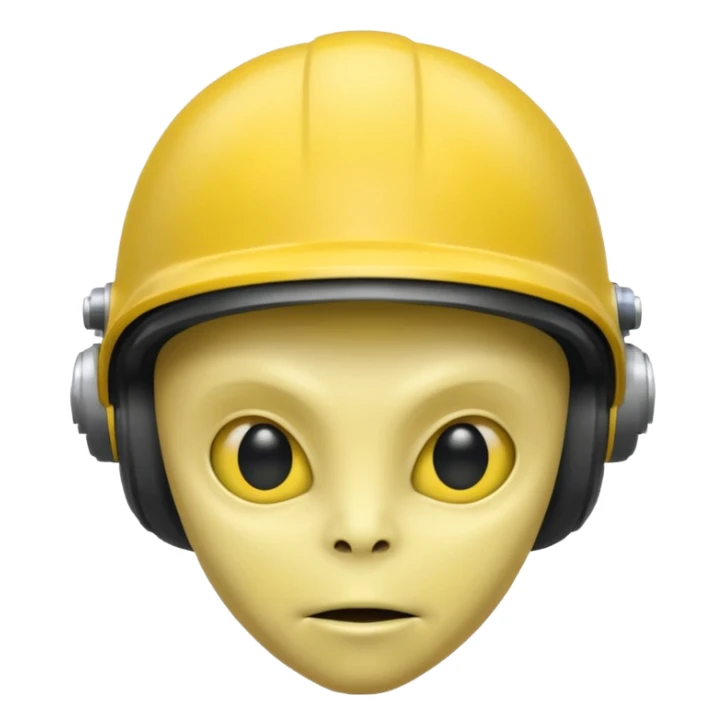 Big head alien with yellow skin, Half body. sticker