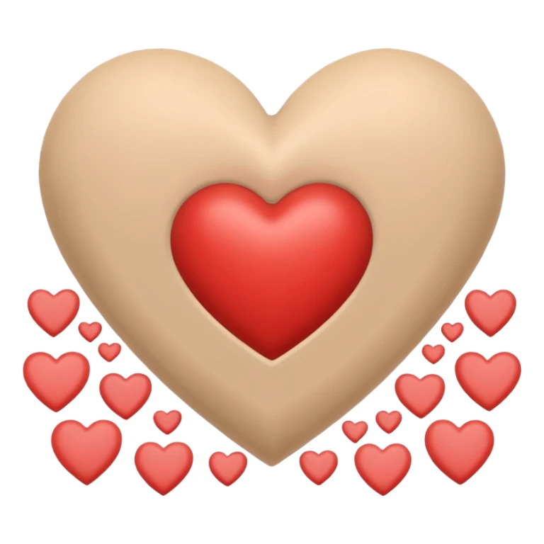 Soft beige heart with other hearts around it sticker