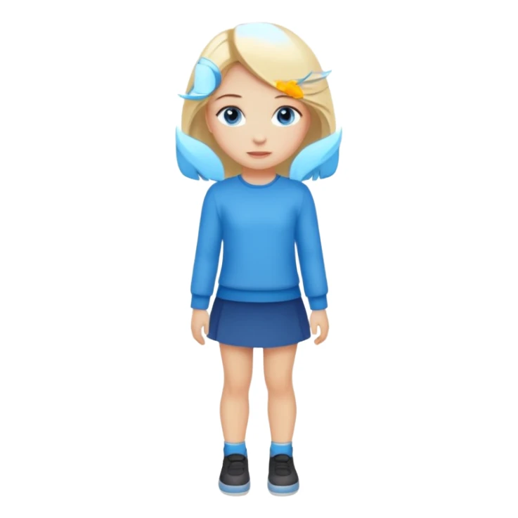 cute girl fuul body with blonde hair sticker