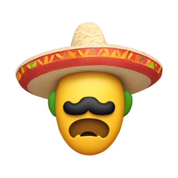 Mario wearing a Mexican sombrero and eating tacos sticker
