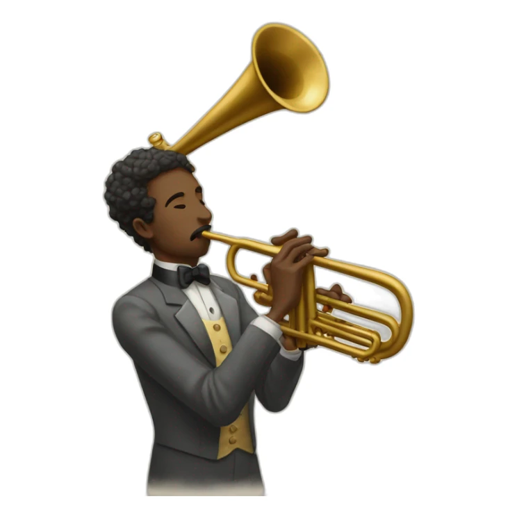 painting of trompet player sticker