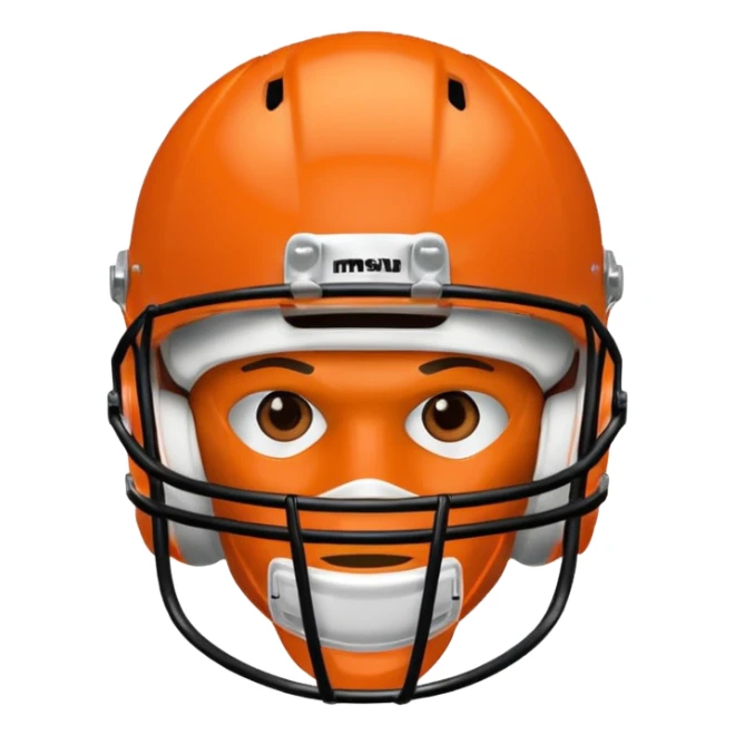 College football player helmet in  orange color  sticker