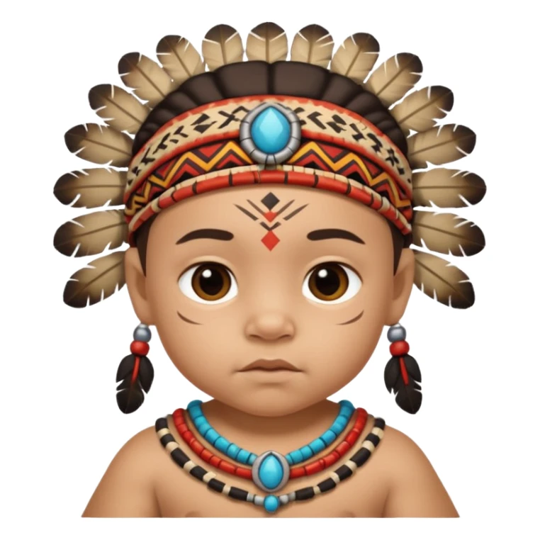 Indiozinho bebê meio branco. com características de índio roupinha de índio rosto também  sticker