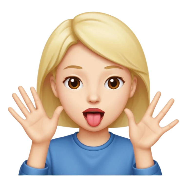 Tongue out hands to the side sticker