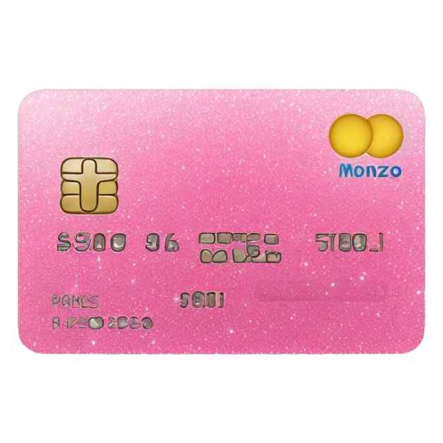Pink sparkly monzo bank card  sticker