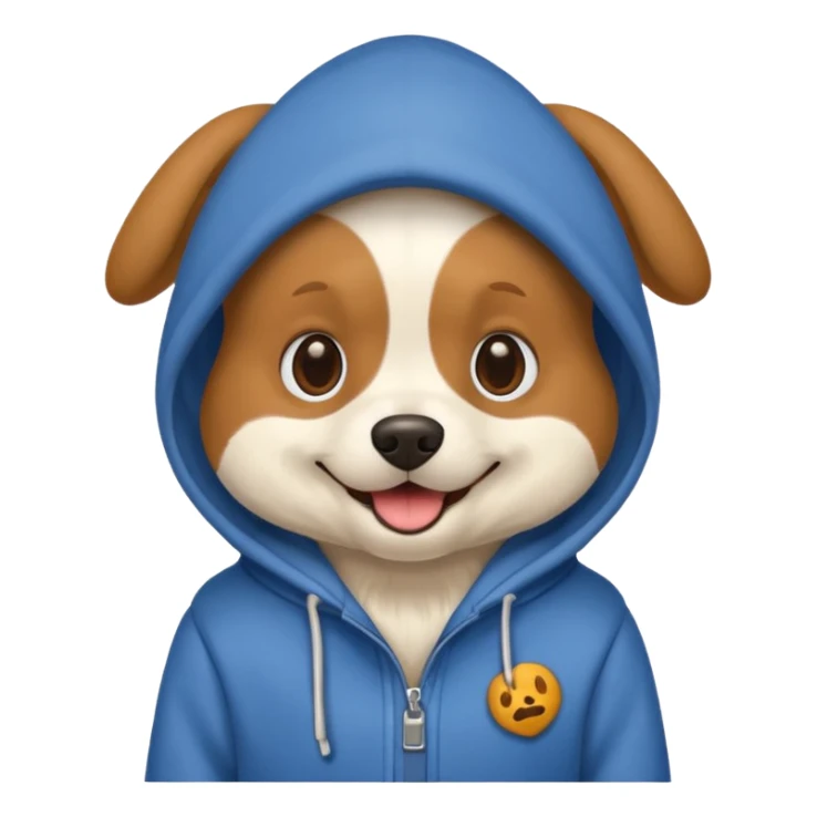 Dog wearing hoodie sticker