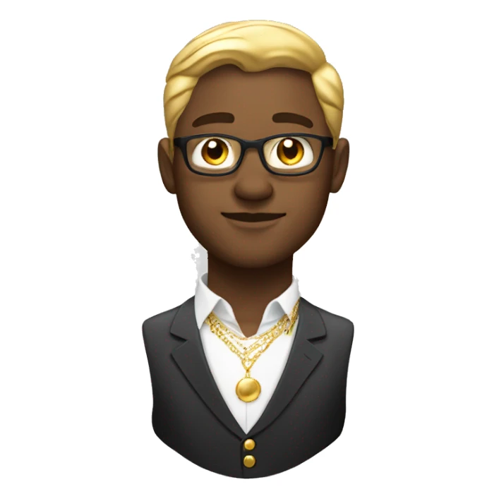 wite man with formal clothes with open shirt and gold necklace sticker