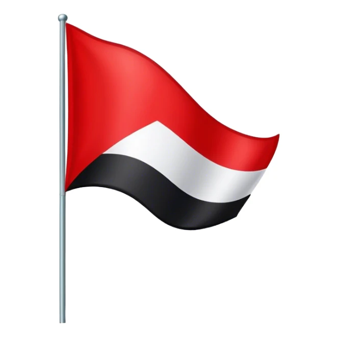 Make a flag that the top is red, the middle is white and the bottom is black sticker