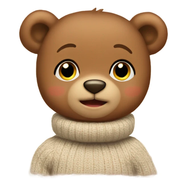 Baby Teddy Bear wearing a turtleneck sweater  sticker