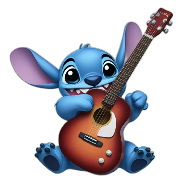Stitch avec une guitare Disney sticker