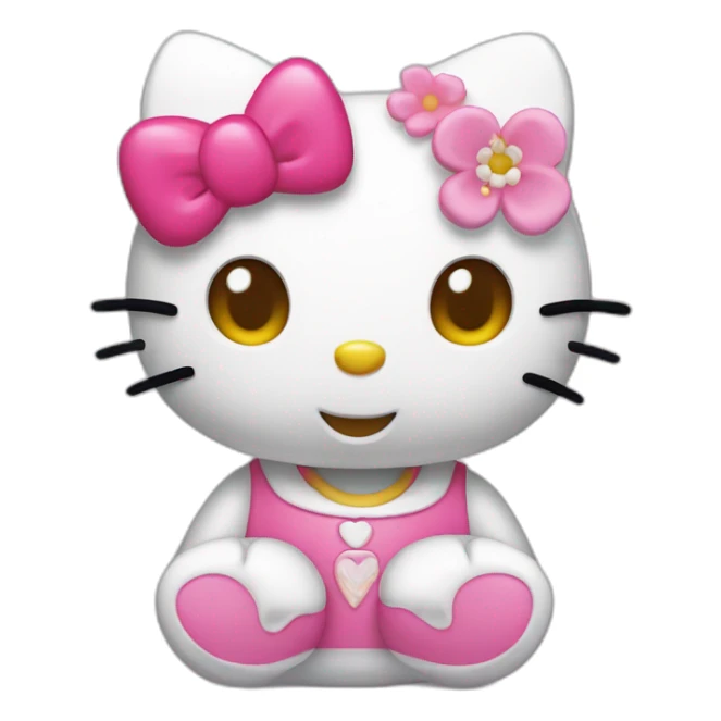 Hello kitty qui fait un cœur  sticker