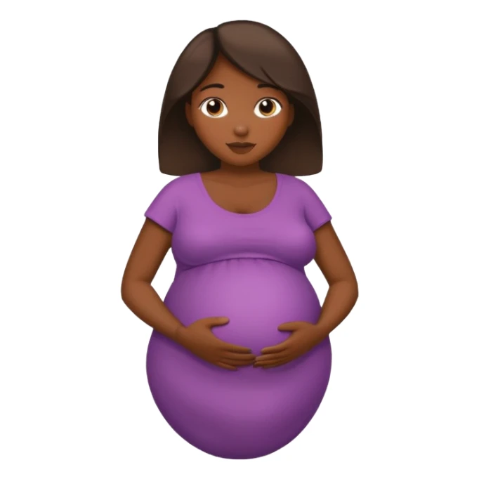 dark skin tan woman with big inflated belly sticker