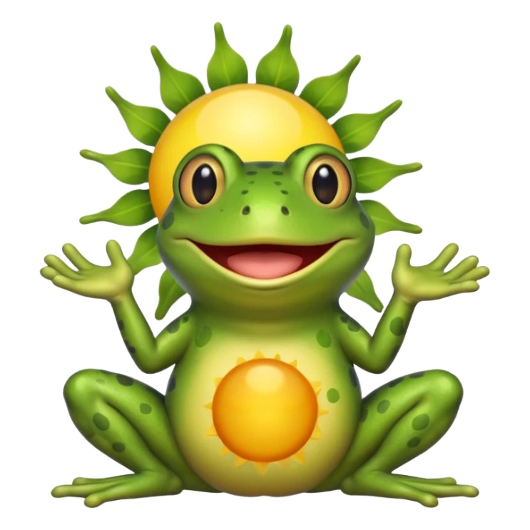 bufo frog meme holding a sun sticker