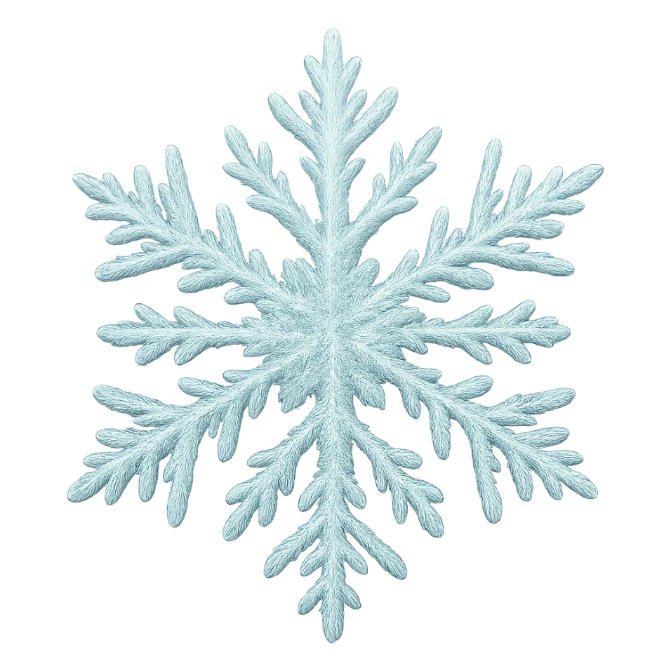 snowflake with a frosted shimmer, digital illustration, no background sticker