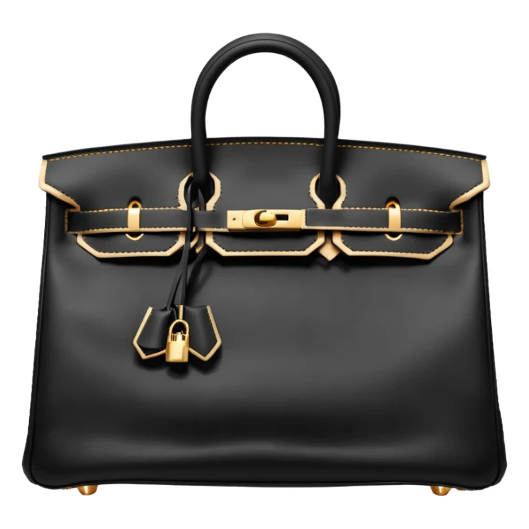 hermes birkin matte black color bag with gold hardware sticker