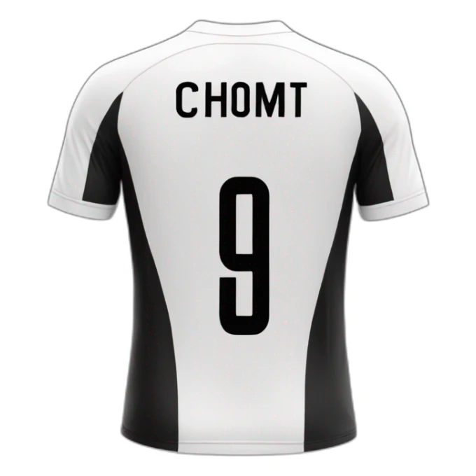 9 soccer jersey in black and white from the back sticker