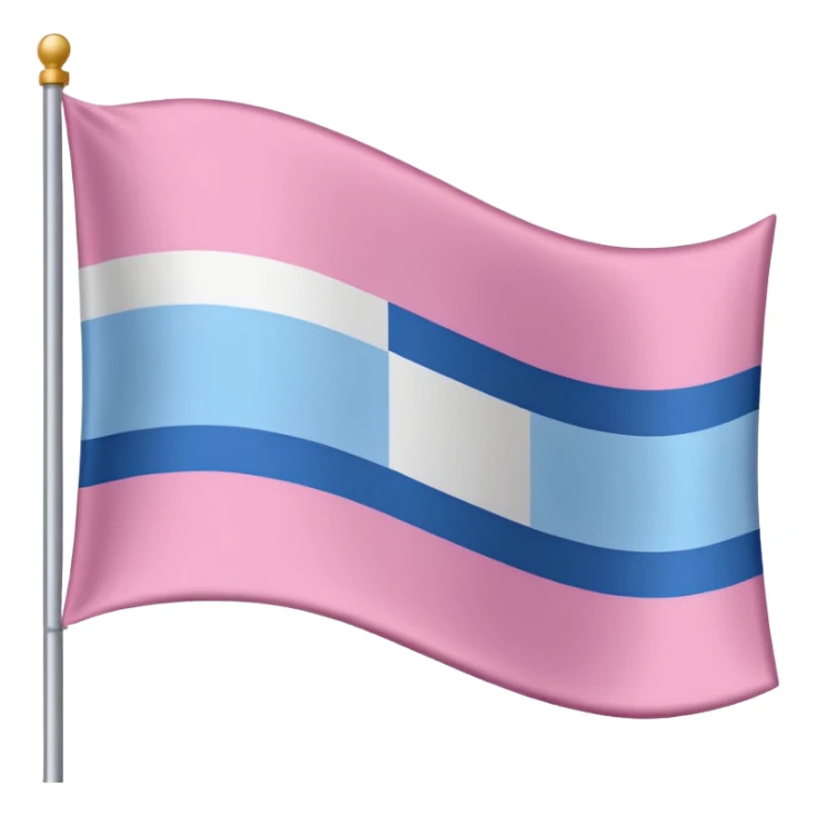 Flag with pink, light pink, white, light blue, white, light pink, and pink stripes sticker