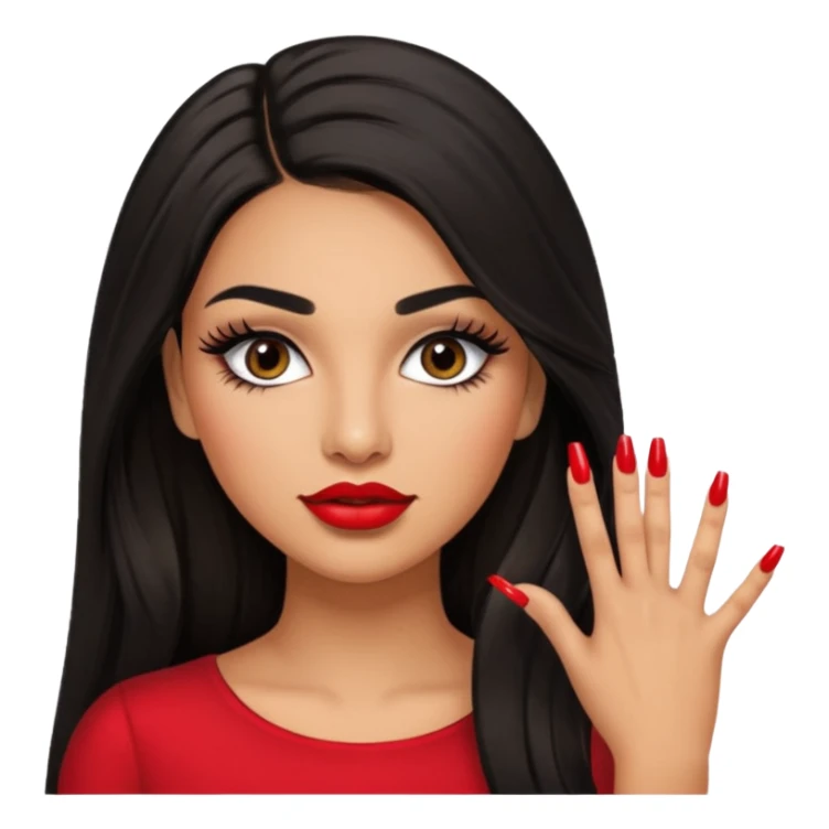 Baddie Latina emoji with fake lashes and nails sticker